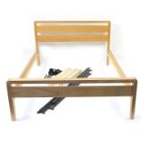 Contemporary light oak double 5ft bed frame