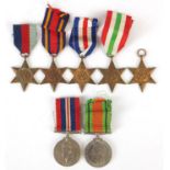 Seven British military world War II medals