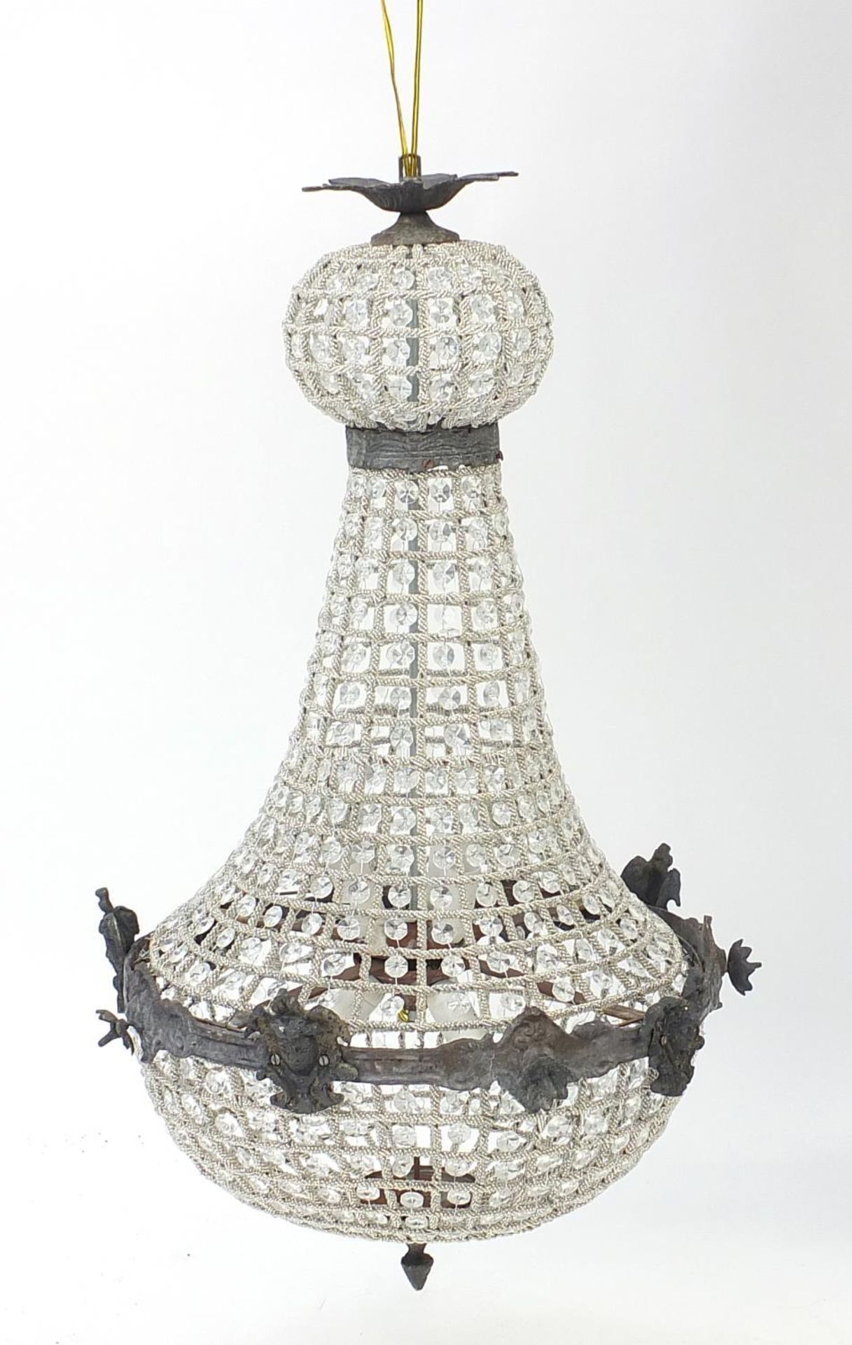 Large ornate chandelier with gilt metal mounts, 73cm high - Image 2 of 3
