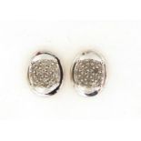 Pair of silver diamond cluster stud earrings, 10mm high, 2.4g