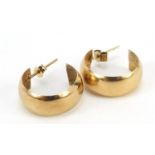 Pair of 9ct gold hoop earrings, 16mm in diameter, 1.5g