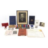 British military World War I and later eleven medal group and militaria relating to Captain Henry