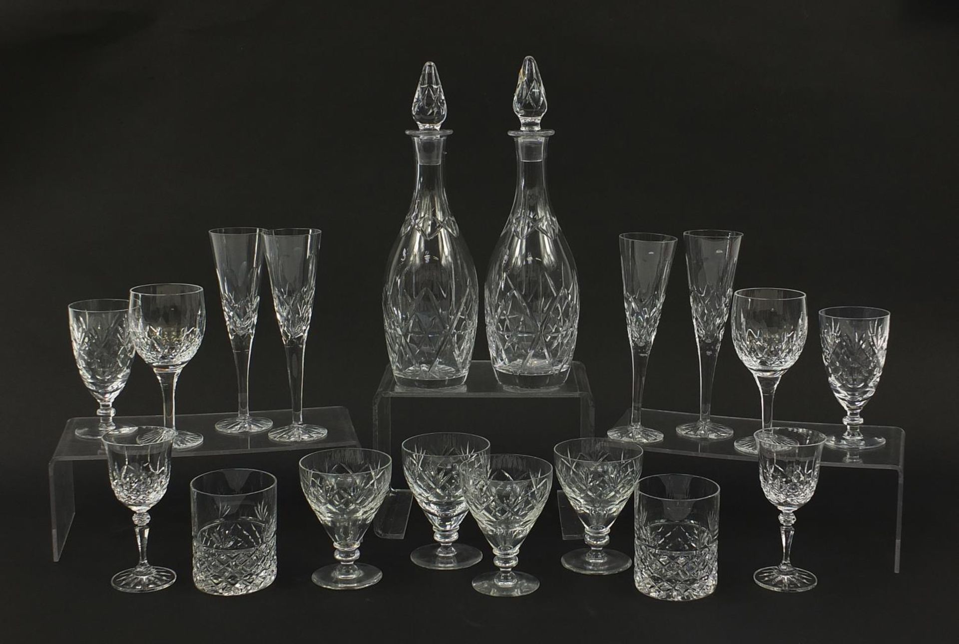 Cut glassware and crystal including a pair of decanters, Royal Doulton, Stuart, Caithness and - Image 4 of 8