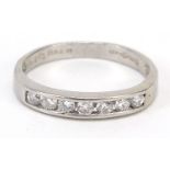Platinum diamond half eternity ring, 0.33 carat in total, size M, 3.2g