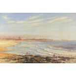 Stewart Titcombe - Port Elizabeth, figures on beach, South African school signed oil on canvas,