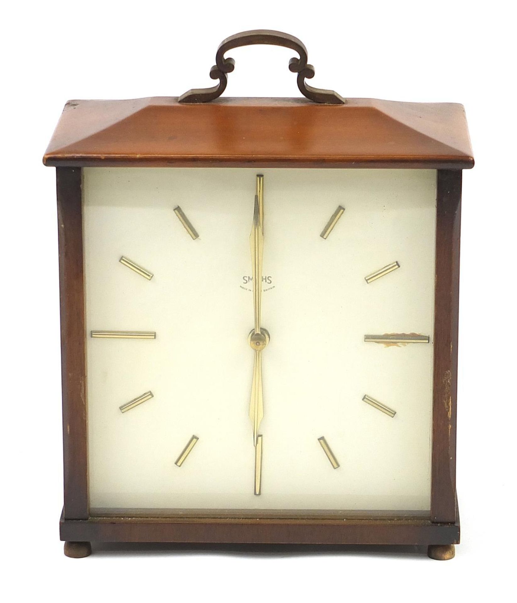 Smith's mahogany cased eight day striking mantle clock, 24cm high - Image 2 of 8