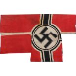 German military interest flag in three sections, the largest piece 218cm wide