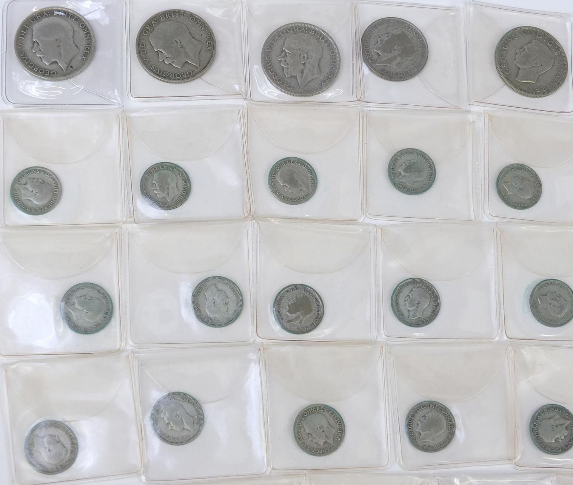 Collection of British pre 1947 half crowns and sixpences, 220g (with plastic sleeves) - Bild 7 aus 10