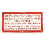 Military interest Air Raid Precaution Shelter enamel sign, 30.5cm x 15.5cm