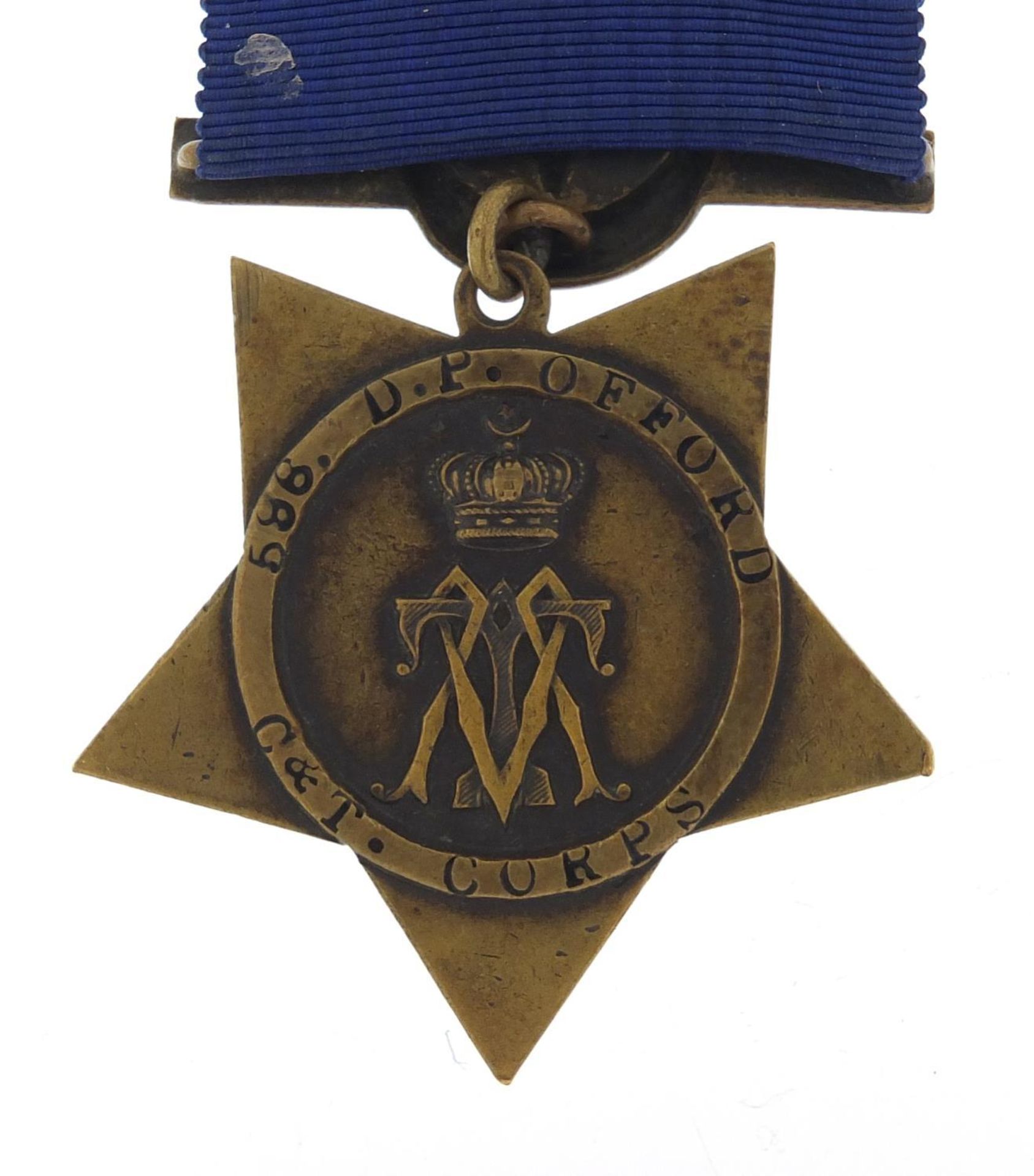 British military Khedive's Star awarded to 596.D.P.OFFORD C&T.CORPS - Image 2 of 2