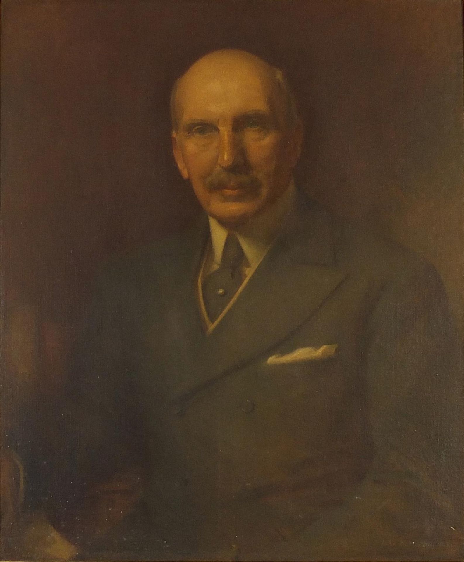 John Arthur Machray Hay - Top half portrait of a gentleman, early 20th century signed oil on canvas,