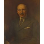 John Arthur Machray Hay - Top half portrait of a gentleman, early 20th century signed oil on canvas,