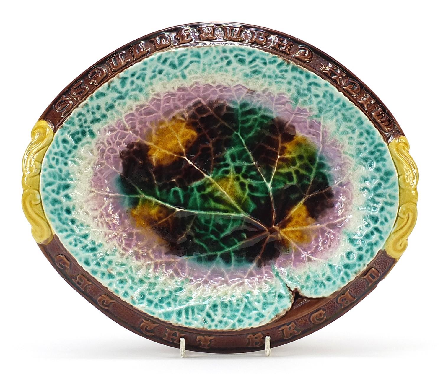 Victorian Majolica bread plate, 33cm wide