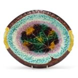 Victorian Majolica bread plate, 33cm wide