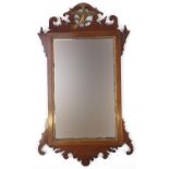 George III mahogany mirror carved with an eagle, 77cm high x 45cm wide