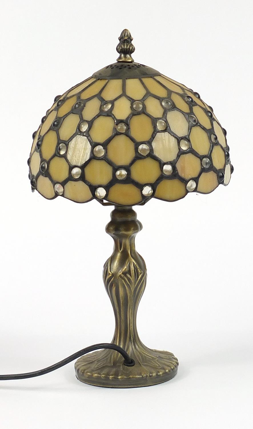 Bronzed Tiffany design table lamp with shade, 36cm high - Image 2 of 2