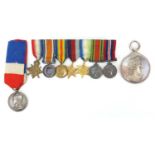 Medals and medallions including a Royal Academy of Music silver medal awarded to Dorothy L Cole,