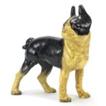 Painted cast iron French Bulldog, 22cm in length