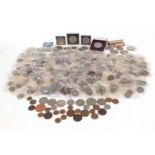 Large collection of British pre decimal coinage including shillings and commemorative crowns