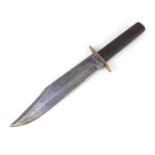 Original Bowie knife with hardwood handle, brass hilt and steel blade engraved Original Bowie Knife,