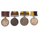 Victorian British military war medal group relating to Private H Bradbury of the North Staffordshire