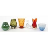 Art glassware including Webb, Whitefriars and Murano, the largest 15.5cm high