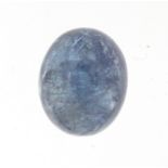 Tanzanite cabochon, approximately 11mm x 9.2mm x 5.8mm deep