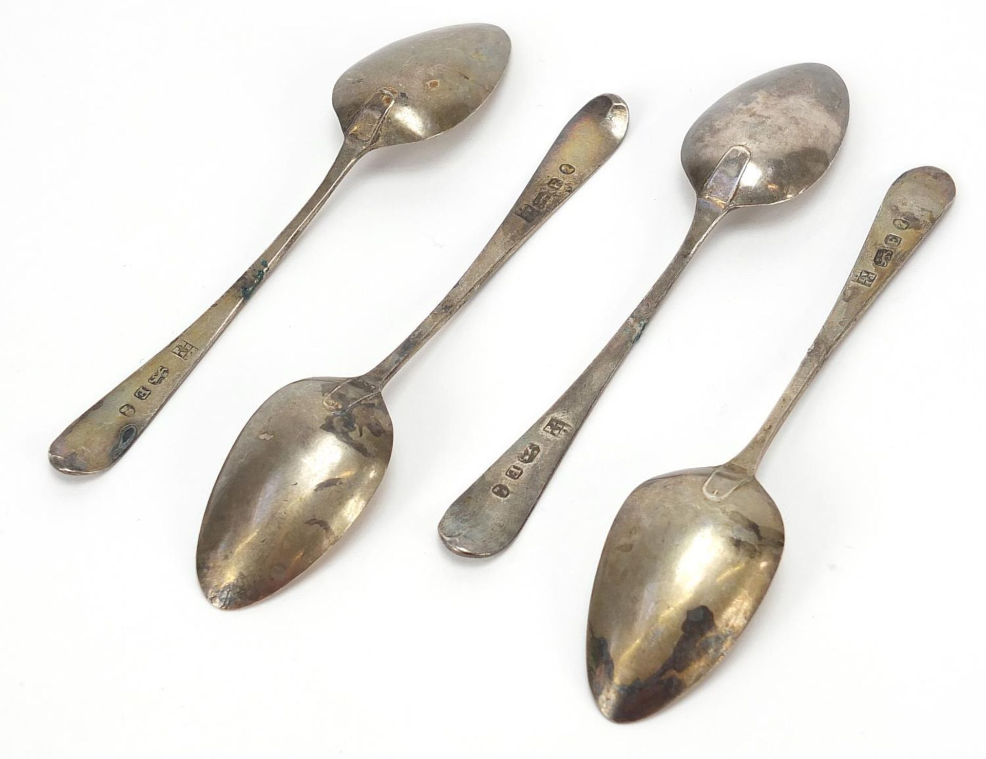 Peter Ann & William Bateman, set of four George III silver teaspoons, London 1800, 11.5cm in length, - Image 2 of 3