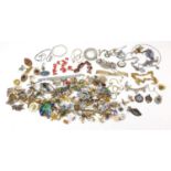 Vintage and later costume jewellery including brooches, bracelets, buckles, necklaces and earrings