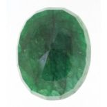 Large oval emerald beryl gemstone with certificate, approximately 182.0 carat