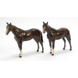 Two Royal Doulton horses, each 25.5cm in length