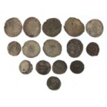 Fifteen Roman silver coins including denarii, the largest each approximately 2.5cm in diameter, 45.