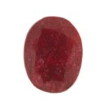 Oval ruby gemstone with certificate, approximately 11.43 carat