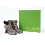 Pair of Kate Spade heeled ankle boots with box, size 4.5