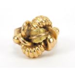 18ct gold naturalistic ring, size S, 8.2g