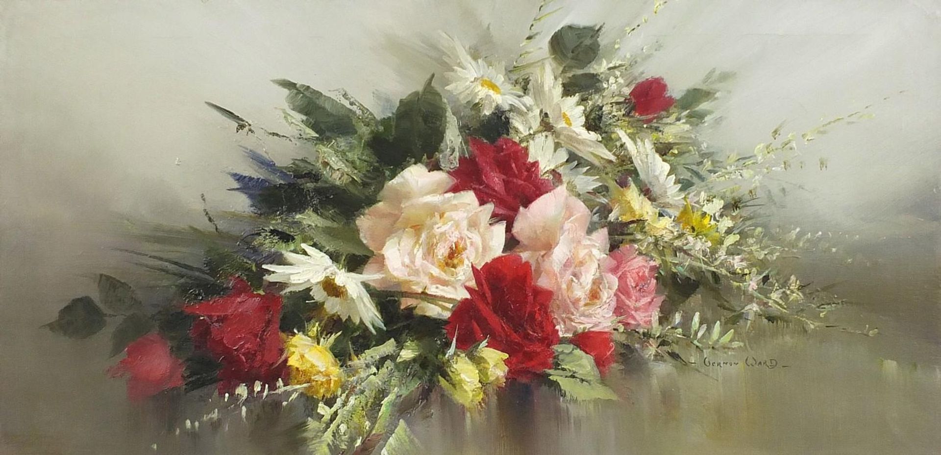 ** WITHDRAWN ** Vernon Ward - Still life flowers, oil on canvas, inscribed From the garden in June