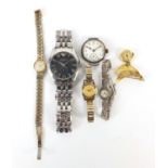 Vintage and later wristwatches including a military interest silver trench watch, ladies' silver