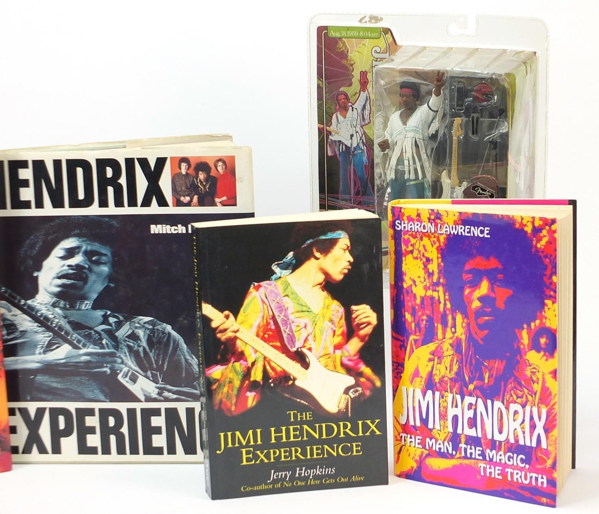 Jimi Hendrix memorabilia including a Spawn action figure and hardback books - Image 6 of 6