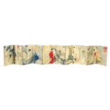 Chinese folding book depicting erotic scenes, 18.5cm x 12cm