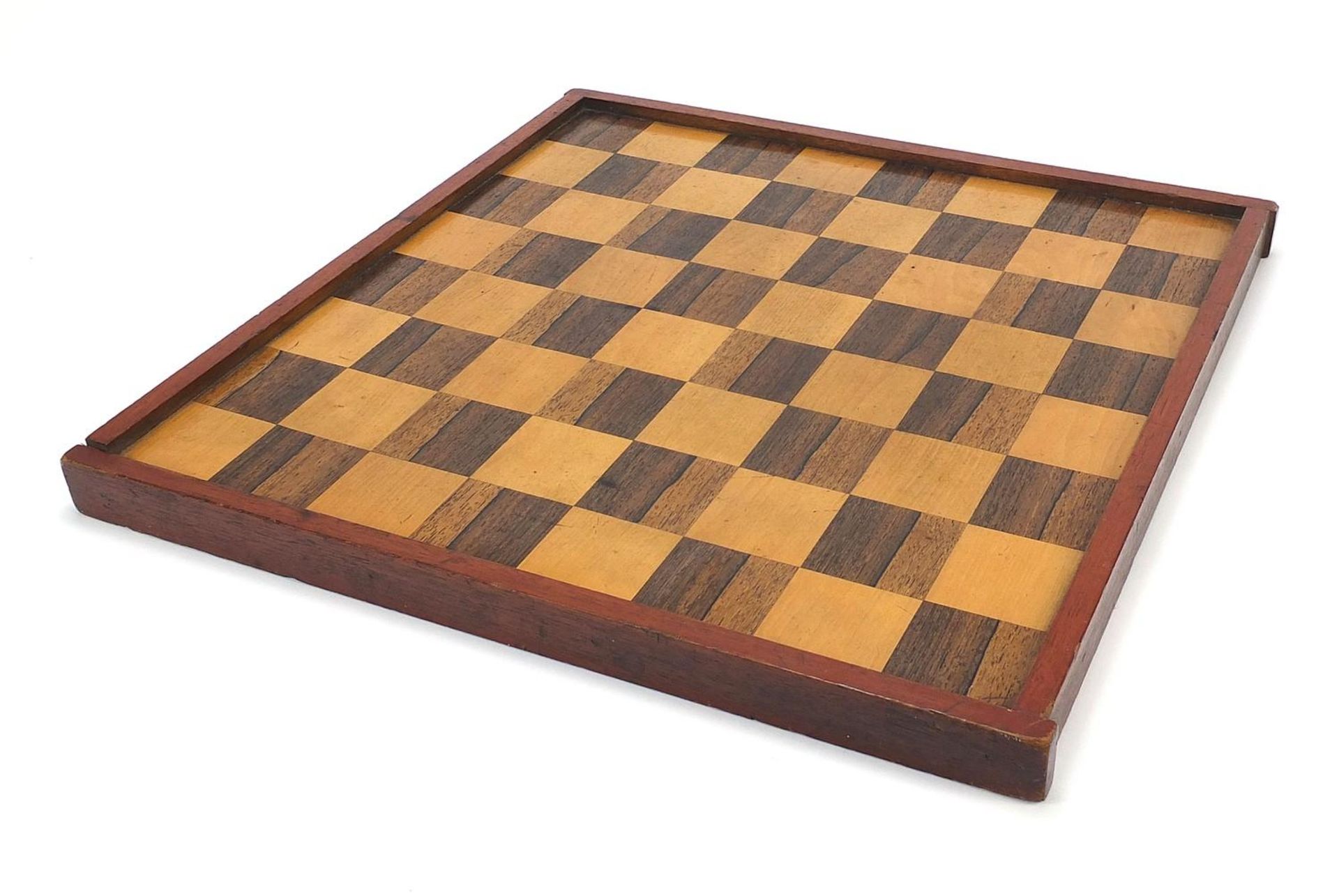 Victorian Mahogany rosewood and boxwood chess board, 45.5cm x 46cm - Image 2 of 4