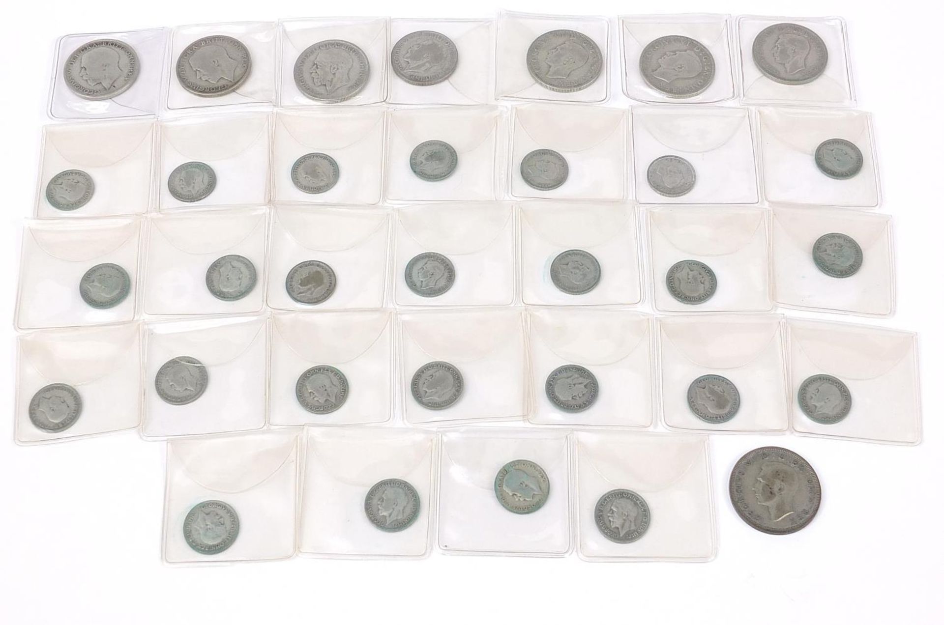 Collection of British pre 1947 half crowns and sixpences, 220g (with plastic sleeves) - Bild 6 aus 10