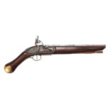 Decorative sea service flintlock pistol, 51cm in length