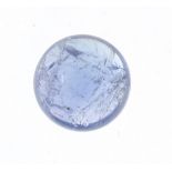 Tanzanite cabochon, approximately 10mm in diameter x 4.9mm deep