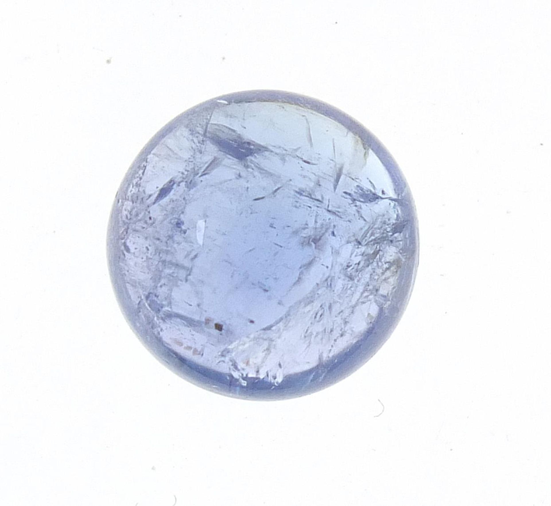 Tanzanite cabochon, approximately 10mm in diameter x 4.9mm deep