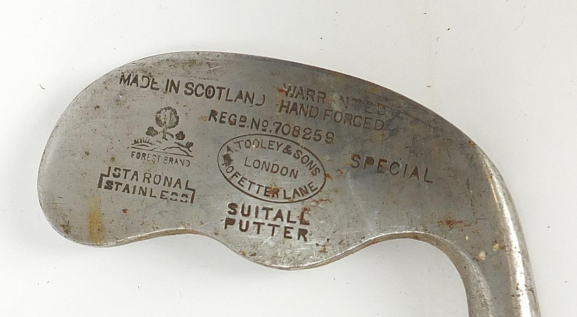 Two vintage wooden shafted aluminium headed putters comprising A Toole & Sons Special Suitall putter - Image 5 of 6