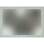 Large bevelled edge wall mirror with painted pine frame, 105cm x 73cm
