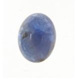 Tanzanite cabochon, approximately 11.8mm x 9.0mm x 5.5mm deep