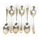 Roberts & Belk Ltd, set of six George VI silver tablespoons, Sheffield 1946, 20cm in length, 372.0g