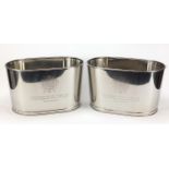 Large pair of Champagne ice buckets with Napoleon Bonaparte and Lily Bollinger mottos, each 26cm H x