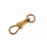 Victorian 9ct rose gold swivel clip, 1.5cm in length, 1.2g